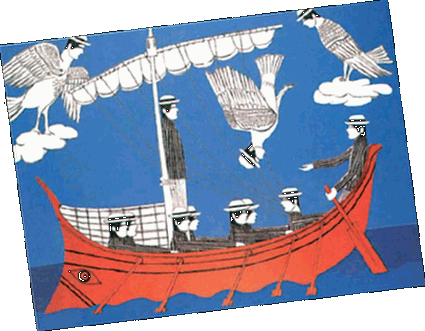 Γιάννης Γαΐτης, Σειρήνες-Οδυσσέας (1980), στο <em>Εθνική Πινακοθήκη, 100 χρόνια, Τέσσερις αιώνες ελληνικής ζωγραφικής</em>, Εθνική Πινακοθήκη και Μουσείο Αλέξανδρου Σούτζου, Αθήνα 2001