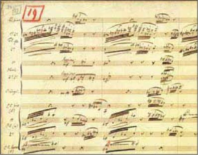 Χειρόγραφη παρτιτούρα από το «Πουλί της Φωτιάς», 

του Ιγκόρ Στραβίνσκι