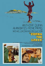 Η ταινία «Zorbas the Greek» γυρίστηκε το 1964 και βασίζεται στη νουβέλα «Βίος και πολιτεία του Αλέξη Ζορμπά» του Νίκου Καζαντζάκη. Την ταινία σκηνοθέτησε ο Μιχάλης Κακογιάννης, 

            	ενώ η μουσική είναι του Μίκη Θεοδωράκη. Η ταινία κέρδισε τρία βραβεία Όσκαρ.