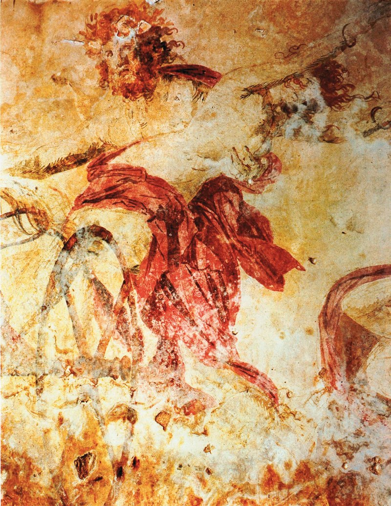 18. «Η αρπαγή της Περσεφόνης», τοιχογραφία από το βασιλικό τάφο στη Βεργίνα, 336 π.Χ.