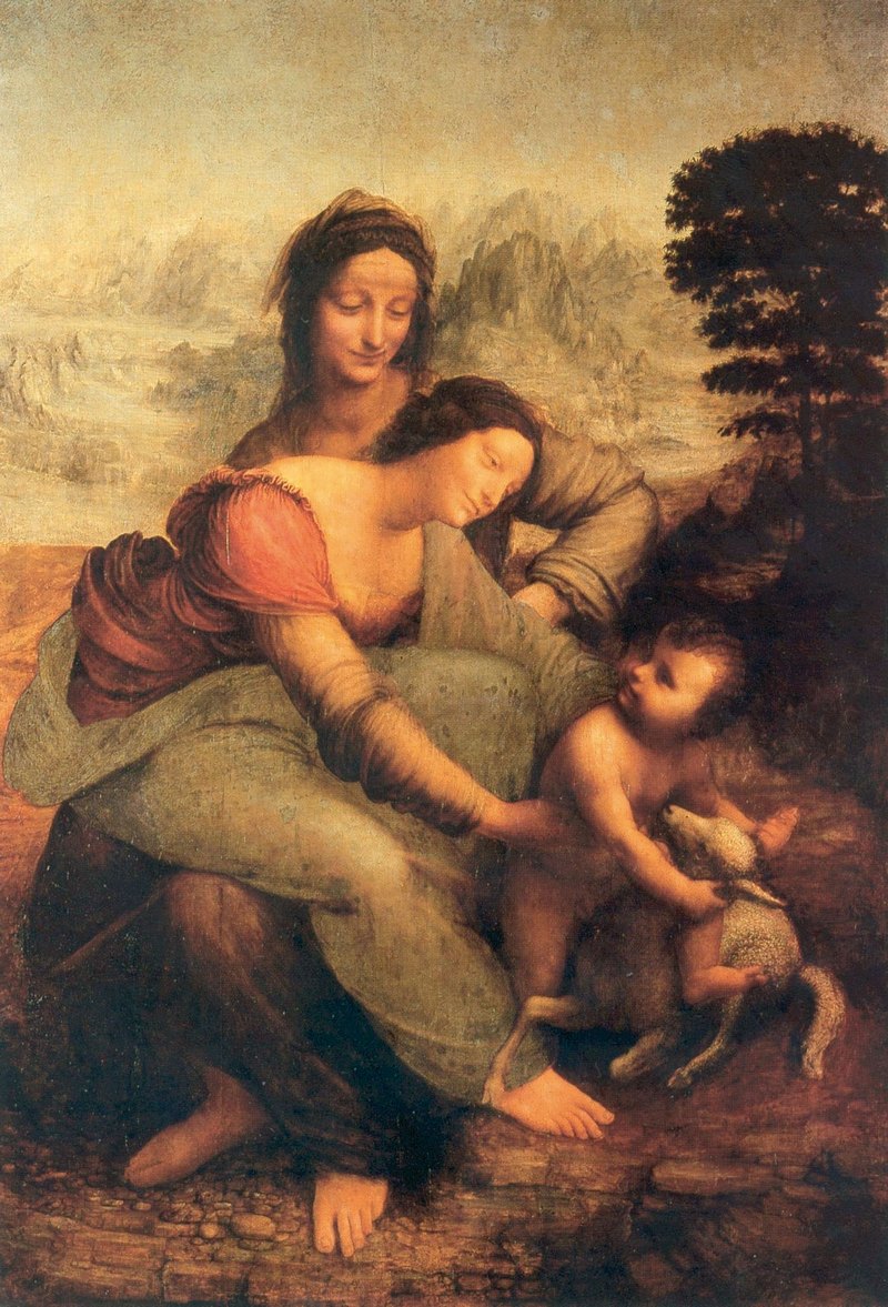 20. Ντα Βίντσι, «Η Παναγία και το Θείο Βρέφος με την Αγία Άννα», 1501-16.