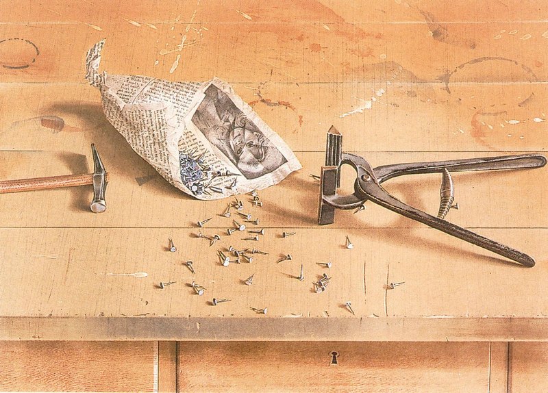 21. Γραμματόπουλος, «Καρφιά», 1979, έγχρωμη λιθογραφία.