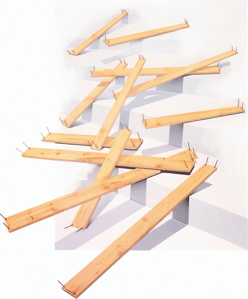 22. Τσόκλης, 1974, χρώμα, ξύλα και καρφιά.