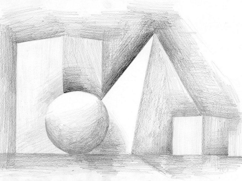 25. Άσκηση μαθητή με γεωμετρικά στερεά.