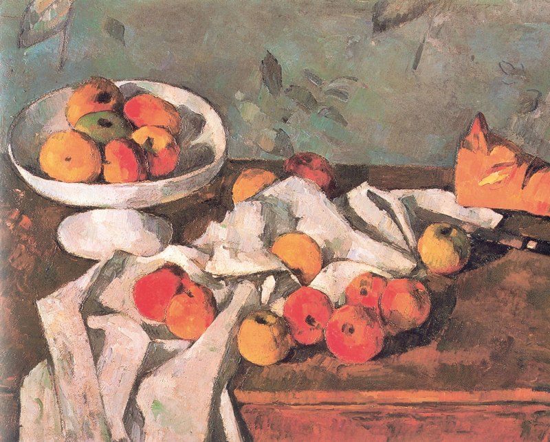 2. Σεζάν, «Φρουτιέρα με φρούτα και ύφασμα», 1872.