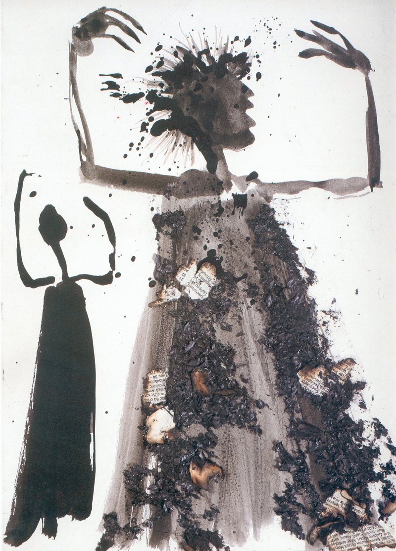 11. Σχέδιο του Δ. Φωτόπουλου για τον χορό στις Τρωάδες του Ευριπίδη, 1979.