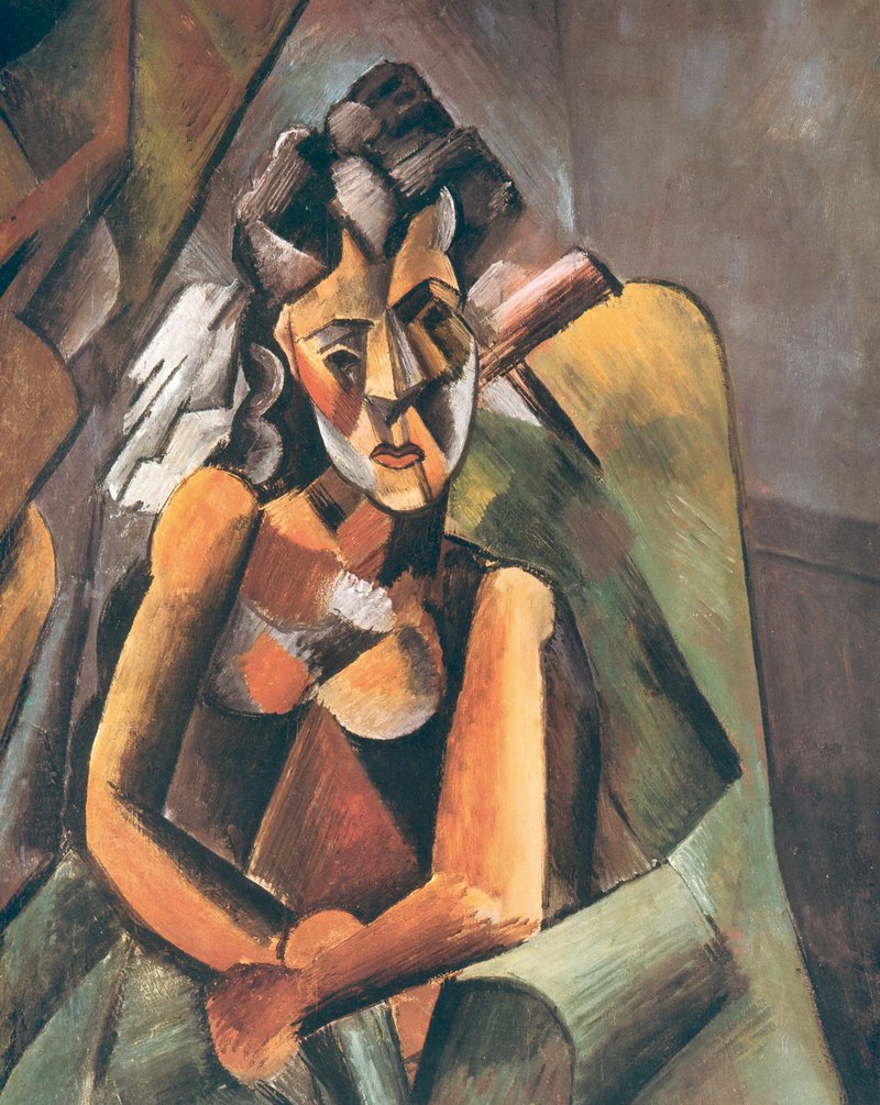 2. Πικάσο, «Γυναίκα καθισμένη σε πολυθρόνα­», 1909.