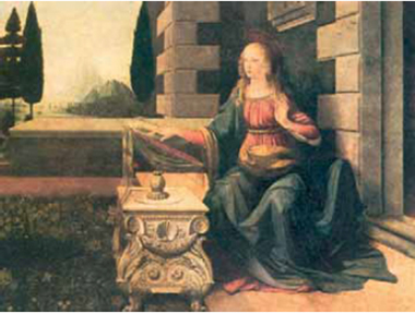 5. Ντα Βίντσι,«Ευαγγελισμός», 1472 (λεπτομέρεια).