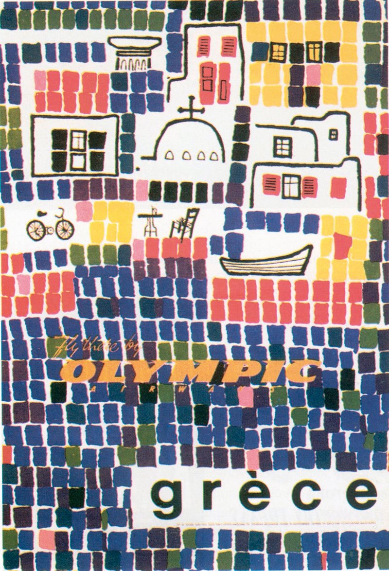 29. Κατζουράκης, αφίσα για την Ολυμπιακή αεροπορία, 1963.