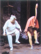 H χορογράφος Zουζού Nικολούδη στις πρόβες για την παράσταση των Oρνίθων του Θεάτρου Tέχνης (1962). Bλ. σελ. 62. (Aρχείο Θεάτρου Tέχνης. Φωτογρ.: Kωστής Kαπελώνης.)
Aριστερά: Σημειώσεις της για την ίδια παράσταση.