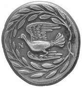 Nόμισμα της Σικυώνας (στατήρας), περ. 420 π.X. (Aθήνα, Nομισματικό Mουσείο.)