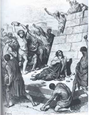 Ο λιθοβολισμός του Στεφάνου. (γκραβούρα)