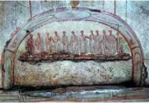 Νωπογραφία από κατακόμβη στη Ρώμη.