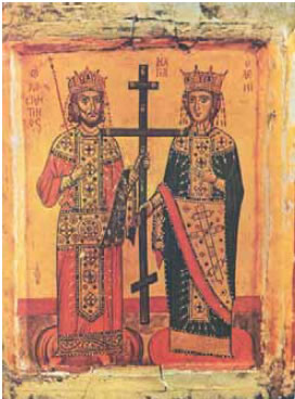 Οι άγιοι Κωνσταντίνος και Ελένη 12ος-13ος αι. Ι.Μ. Αγ. Αικατερίνης Σινά.
