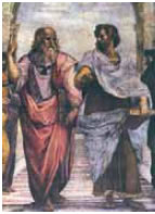 Πλάτων και Αριστοτέλης. Nωπογραφία, Mουσείο Βατικανού.