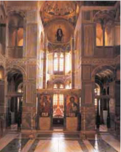 7. Εσωτερικό, κόγχη ιερού, Πλατυτέρα, Καθολικό Μονής Οσίου Λουκά.