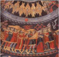 Αινείτε τον Κύριον. Τοιχογραφία από τόν Άγ. Νικόλαο στο Τσεπέλοβο της Ηπείρου, 18ος αι.