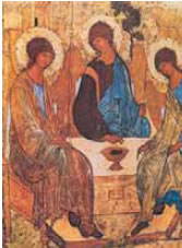 Αγία Τριάδα, έργο του Αντρέα Ρουμπλιόφ. Πινακοθήκη Τρετιάκοφ, Μόσχα.