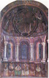 4. Κόγχη με τόν Χριστό εν δόξη. Βουργουνδία 12ος αι. Ρομανική ζωγραφική.