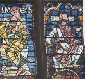 6. Σαμουήλ καί Νώε. Yαλογραφήματα (vitraux) στη Μητρόπολη του Καντέρμπουρι, Αγγλία. 12ος αι.