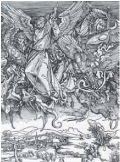 Μιχαήλ, αρχάγγελος της Αποκάλυψης. Έργο του Άλμπρεχτ Ντύρερ.