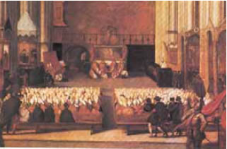 Σύνοδος του Τριδέντο. Πίνακας της εποχής.