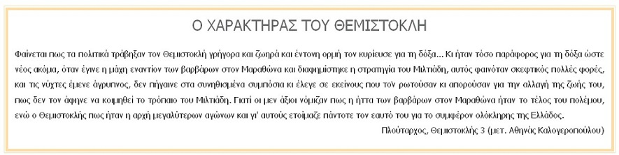 ο χαρακτήρας του Θεμιστοκλή