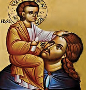 Ο άγιος Χριστόφορος βαστάζει στους ώμους τον Χριστό