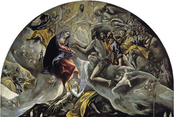 Η ταφή του κόμητα Οργκάθ (λεπτομέρεια, Η ουράνια δόξα), Δομ. Θεοτοκόπουλος, 1586-88