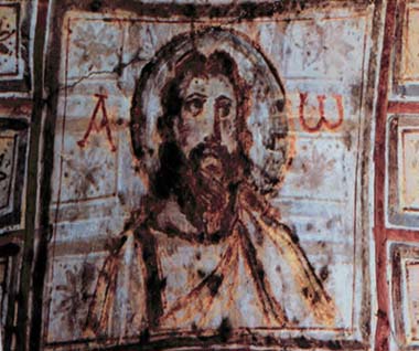 Ο Χριστός το Α και το Ω, κατακόμβη Commodilla, Ρώμη, 3-4ος αι.