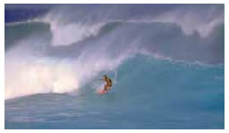 Μέσω του κύματος μεταφέρεται ενέργεια στον αθλητή και η ταχύτητά του αυξάνεται.