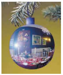 Η επιφάνεια μιας χριστουγεννιάτικης μπάλας είναι ένας σφαιρικός καθρέφτης.